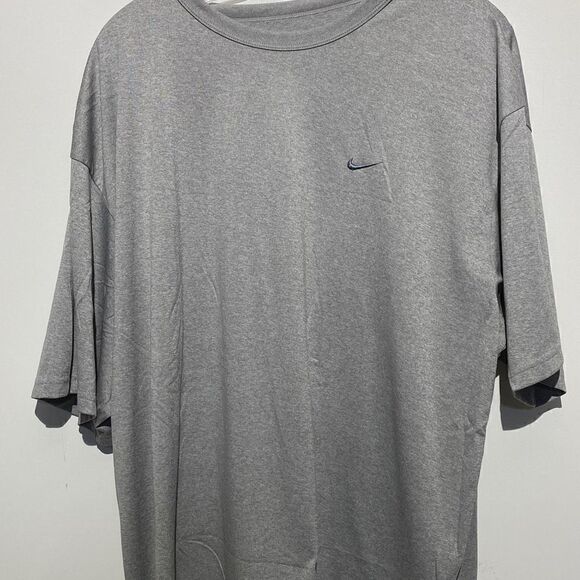 Nike Men's Dri-Fit Shirt Active Short Sleeve Crewneck Swoosh Logo Gray Size XXL - Picture 1 of 8